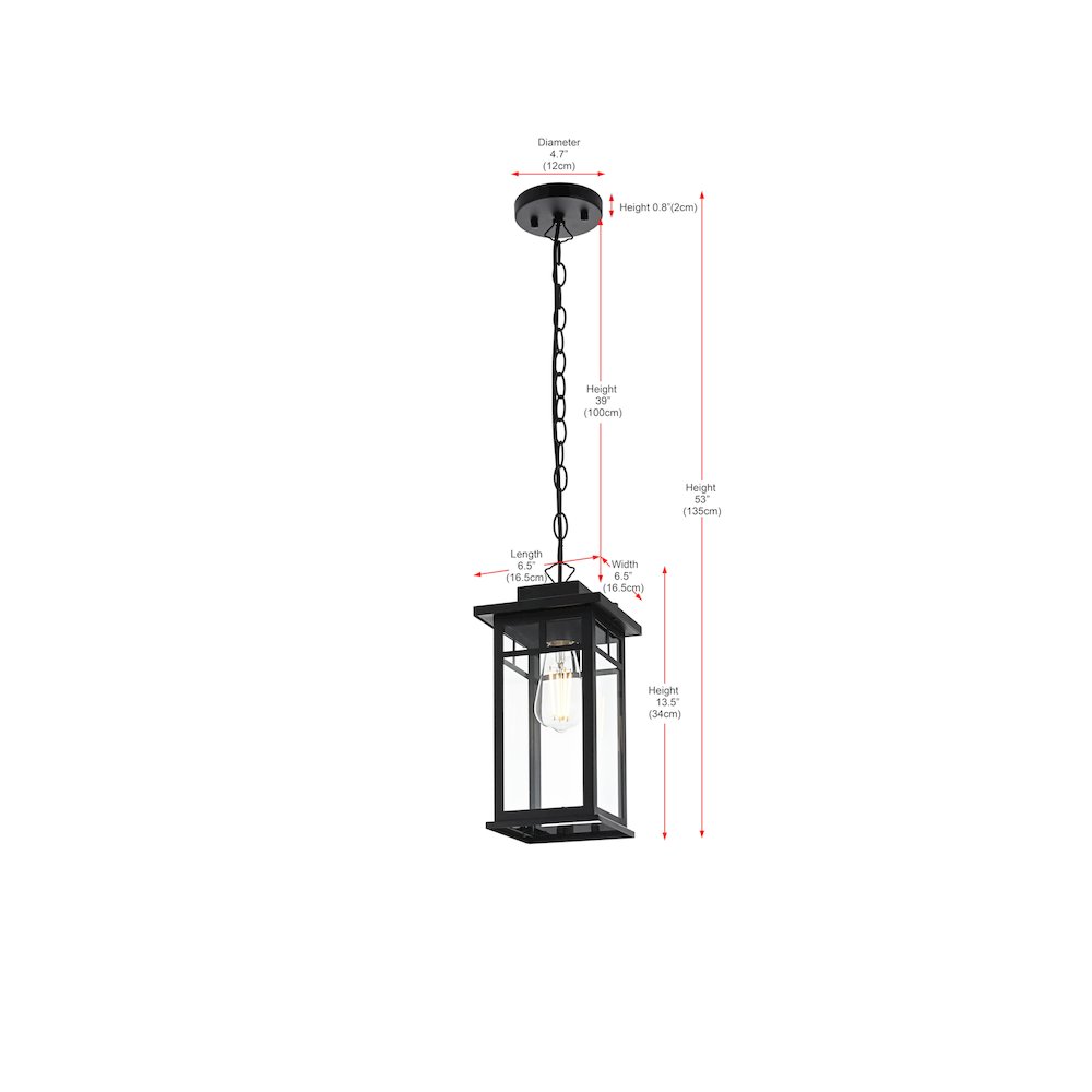 Mercer 7 inch Outdoor Pendant in Black