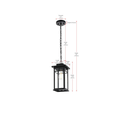 Mercer 7 inch Outdoor Pendant in Black