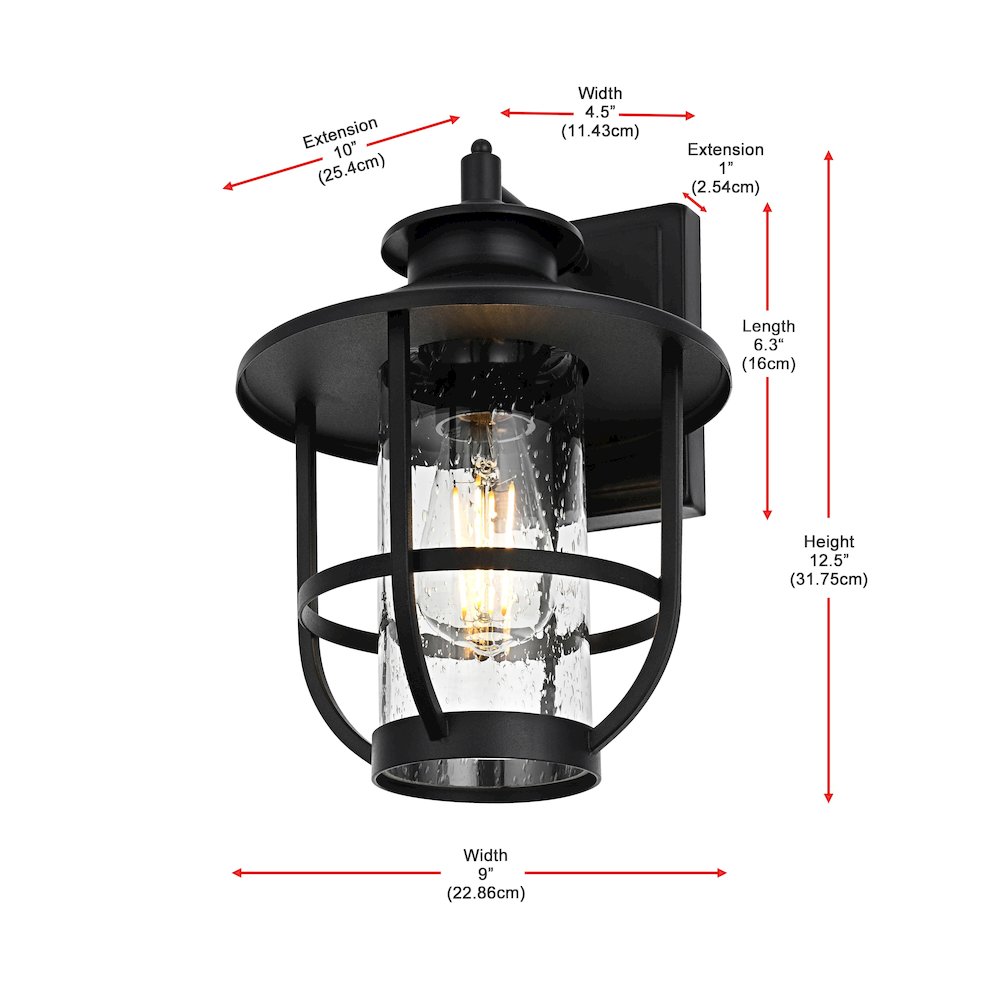Janney 7 inch Outdoor Pendant in Black