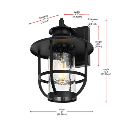Janney 7 inch Outdoor Pendant in Black