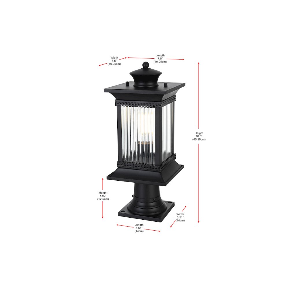 Collins 7 inch Outdoor Pendant in Black