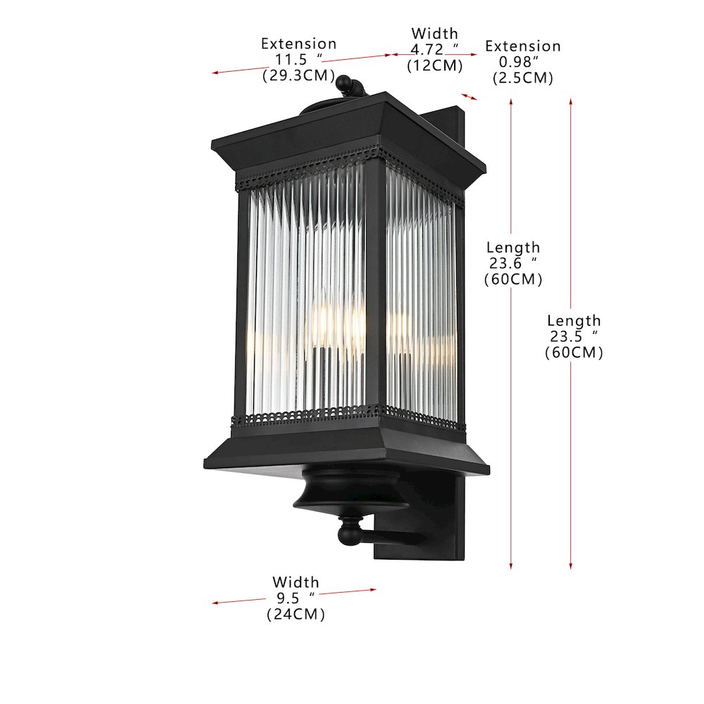 Collins 9.5 Inch Outdoor Wall Sconce In Black