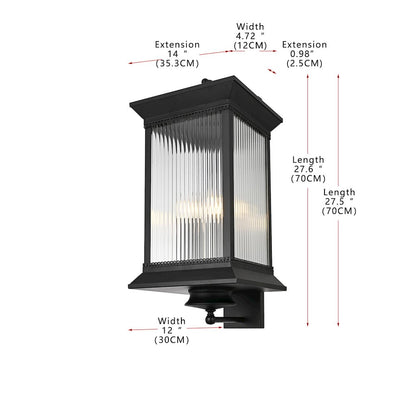Collins 12 Inch Outdoor Wall Sconce In Black