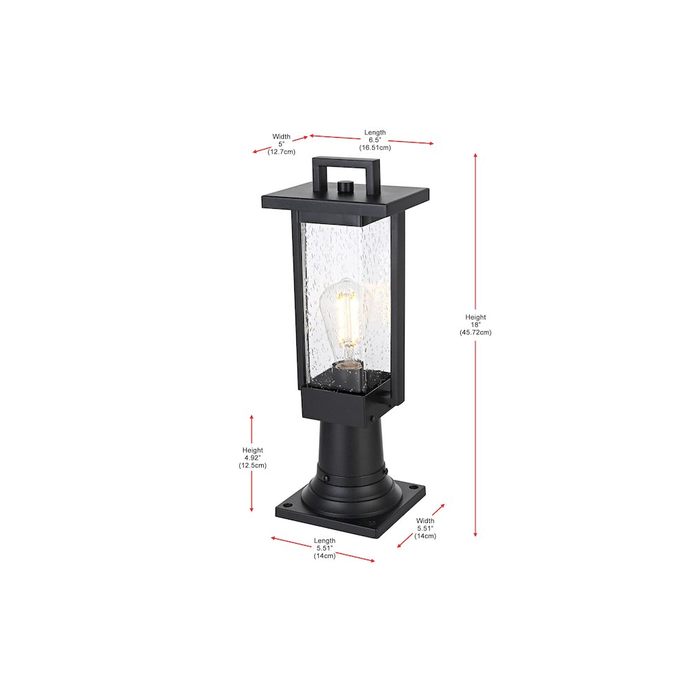 Tilton 7 inch Outdoor Pendant in Black