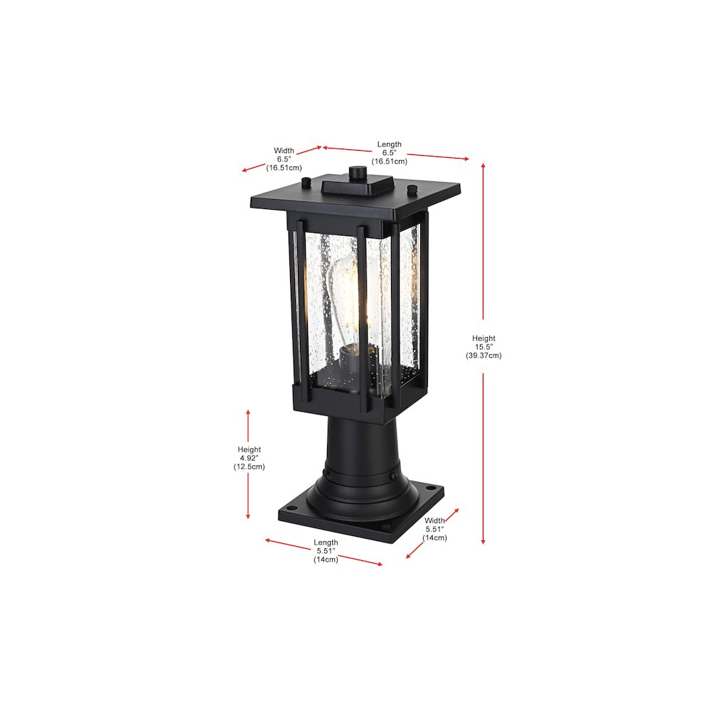 Melvale 7 inch Outdoor Pendant in Black