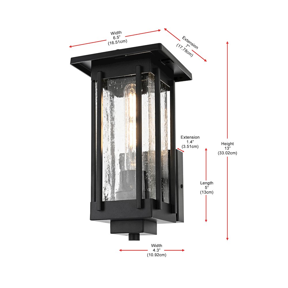 Melvale 7 inch Outdoor Pendant in Black