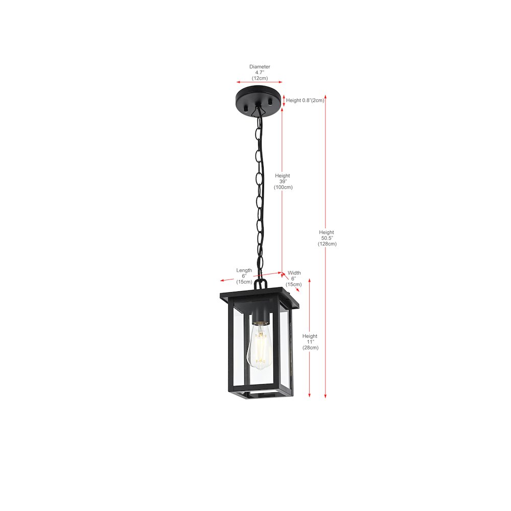 Venango 7 inch Outdoor Pendant in Black