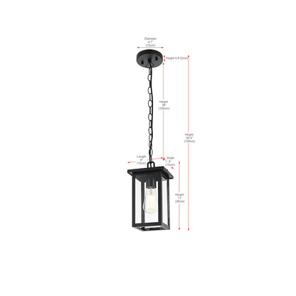 Venango 7 inch Outdoor Pendant in Black