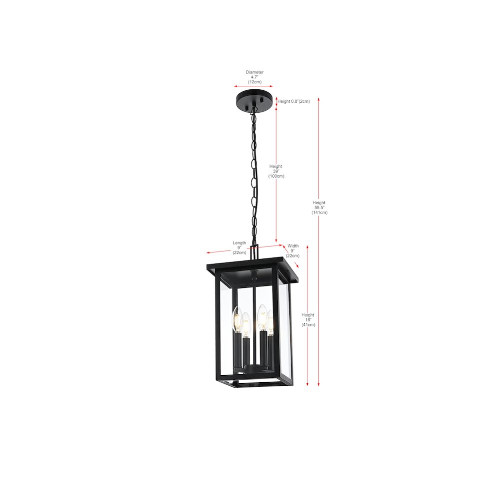 Sheridan 7 inch Outdoor Pendant in Black