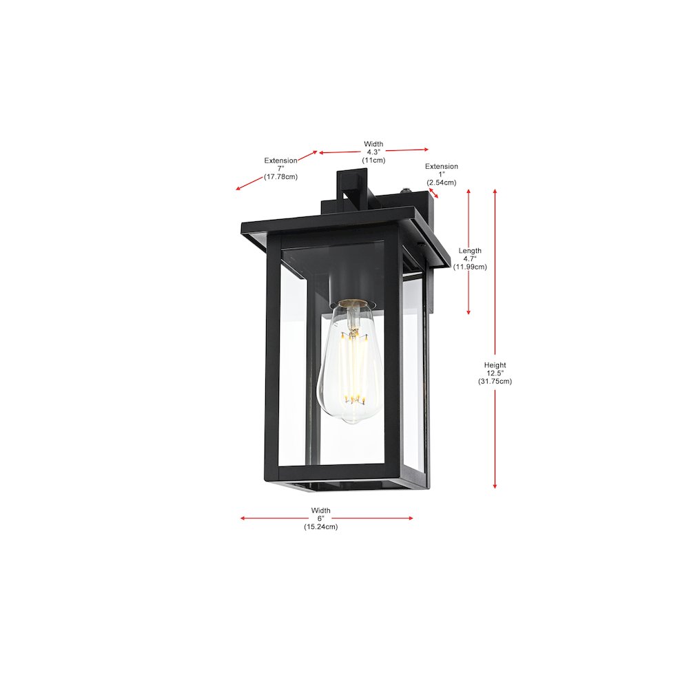 Venango 7 inch Outdoor Pendant in Black