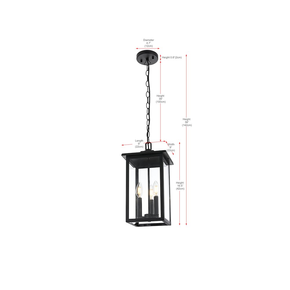 Carlisle 7 inch Outdoor Pendant in Black