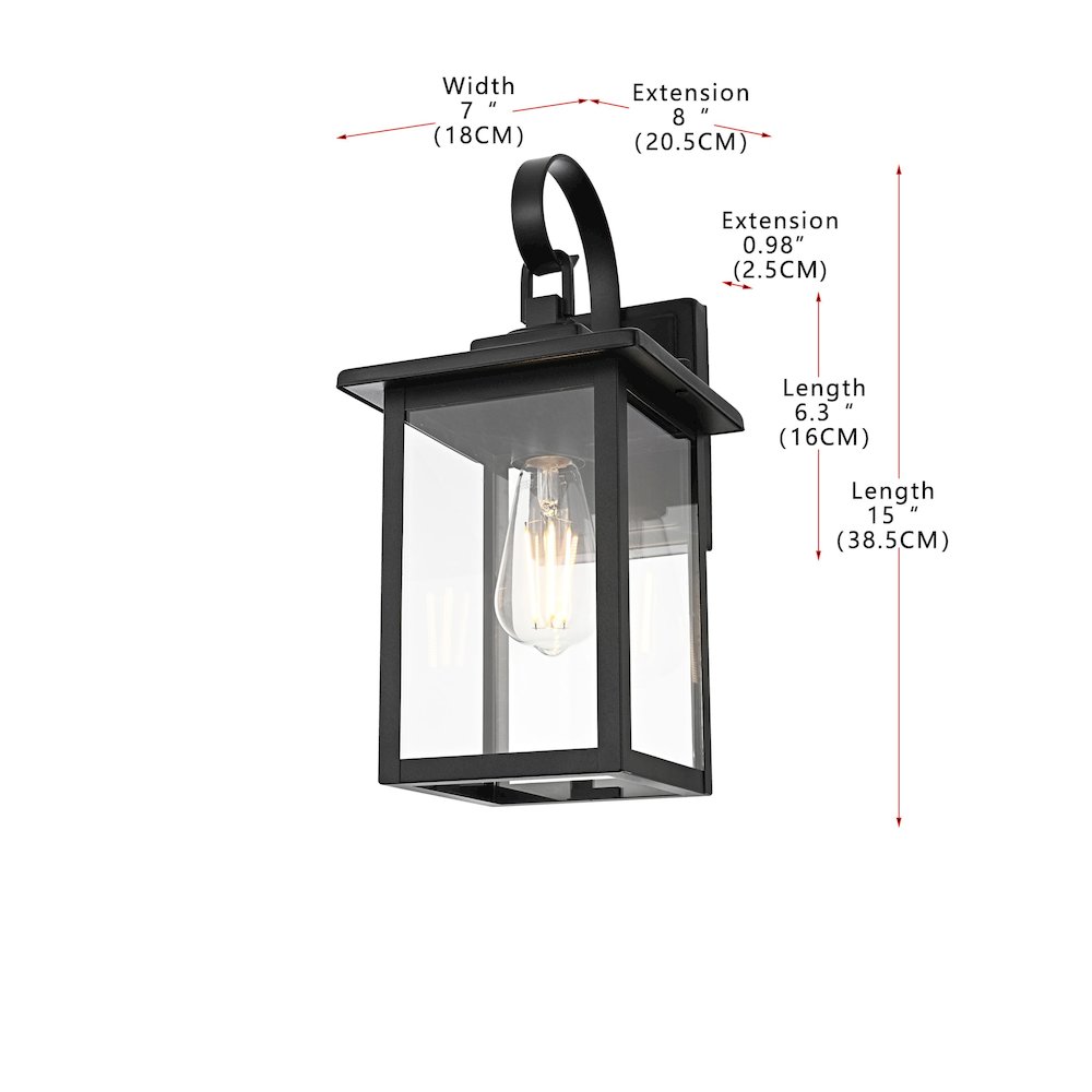 Carisle 7 Inch Outdoor Wall Sconce In Black