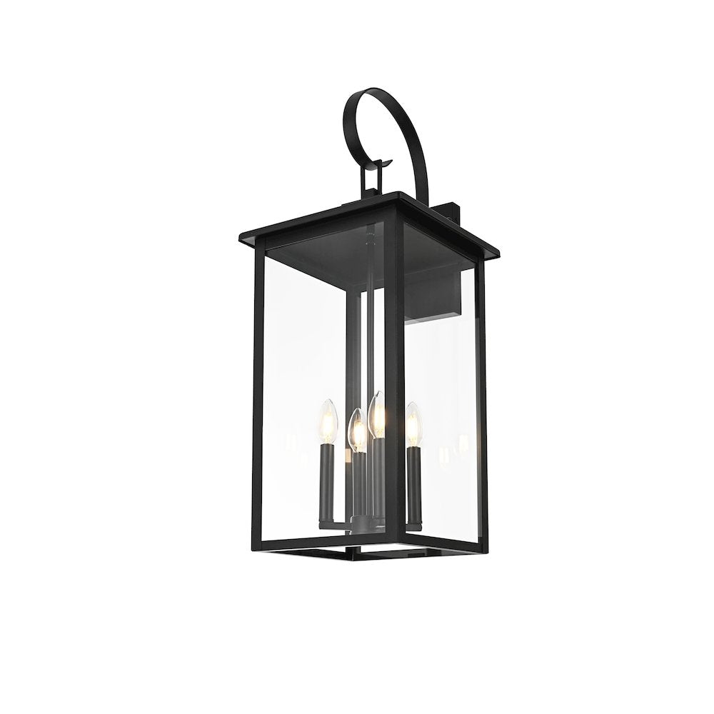 Carisle 12 Inch Outdoor Wall Sconce In Black