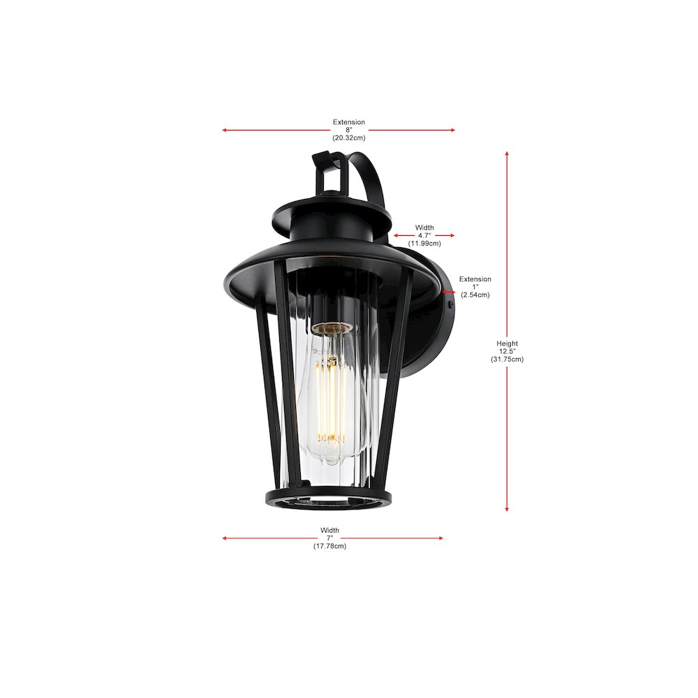 Wensley 7 inch Outdoor Pendant in Black