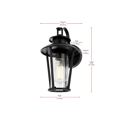 Wensley 7 inch Outdoor Pendant in Black