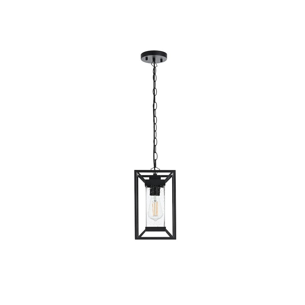 Willington 7 inch Outdoor Pendant in Black