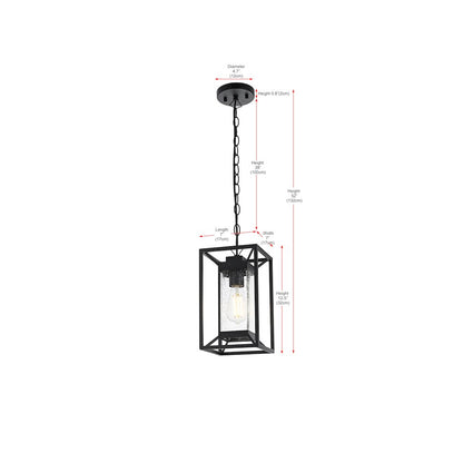 Willington 7 inch Outdoor Pendant in Black