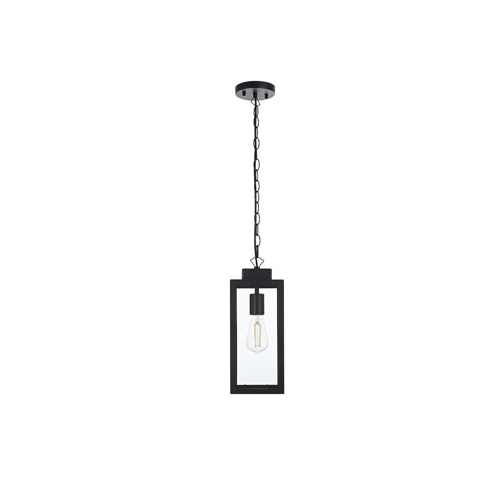 Hilton 7 inch Outdoor Pendant in Black