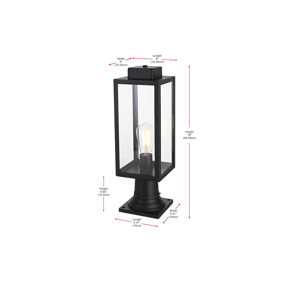 Hilton 7 inch Outdoor Pendant in Black