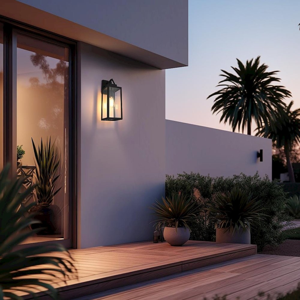 Hilton 7 inch Outdoor Pendant in Black