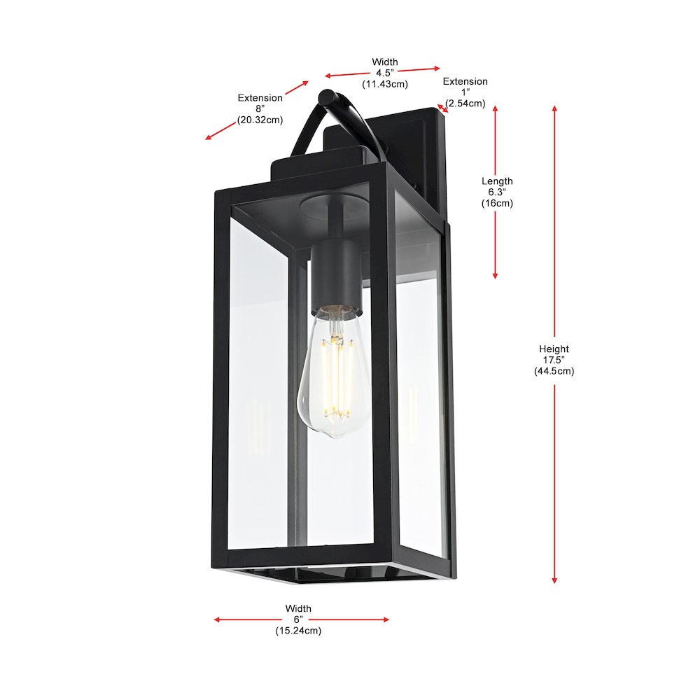 Hilton 7 inch Outdoor Pendant in Black