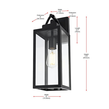 Hilton 7 inch Outdoor Pendant in Black