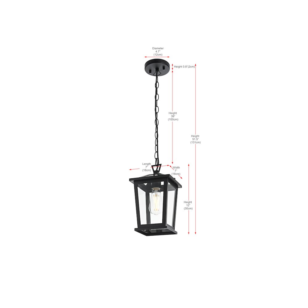 Cayman 7 inch Outdoor Pendant in Black