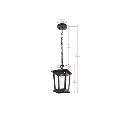 Cayman 7 inch Outdoor Pendant in Black