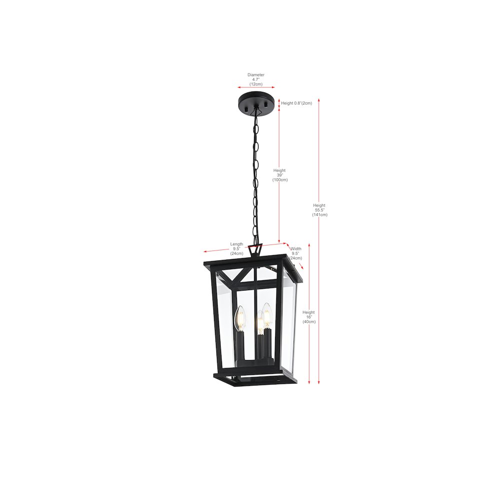 Cayman 7 inch Outdoor Pendant in Black