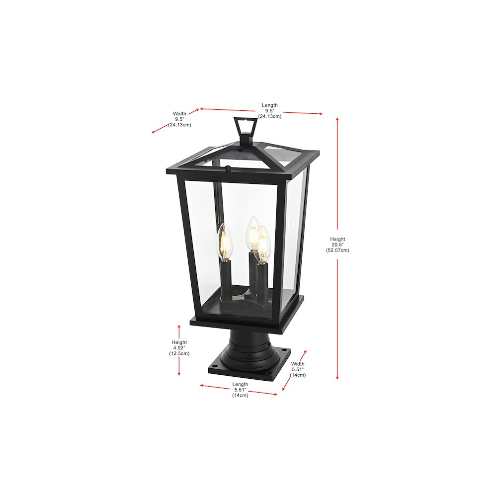 Cayman 7 inch Outdoor Pendant in Black