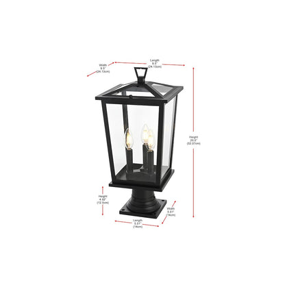 Cayman 7 inch Outdoor Pendant in Black