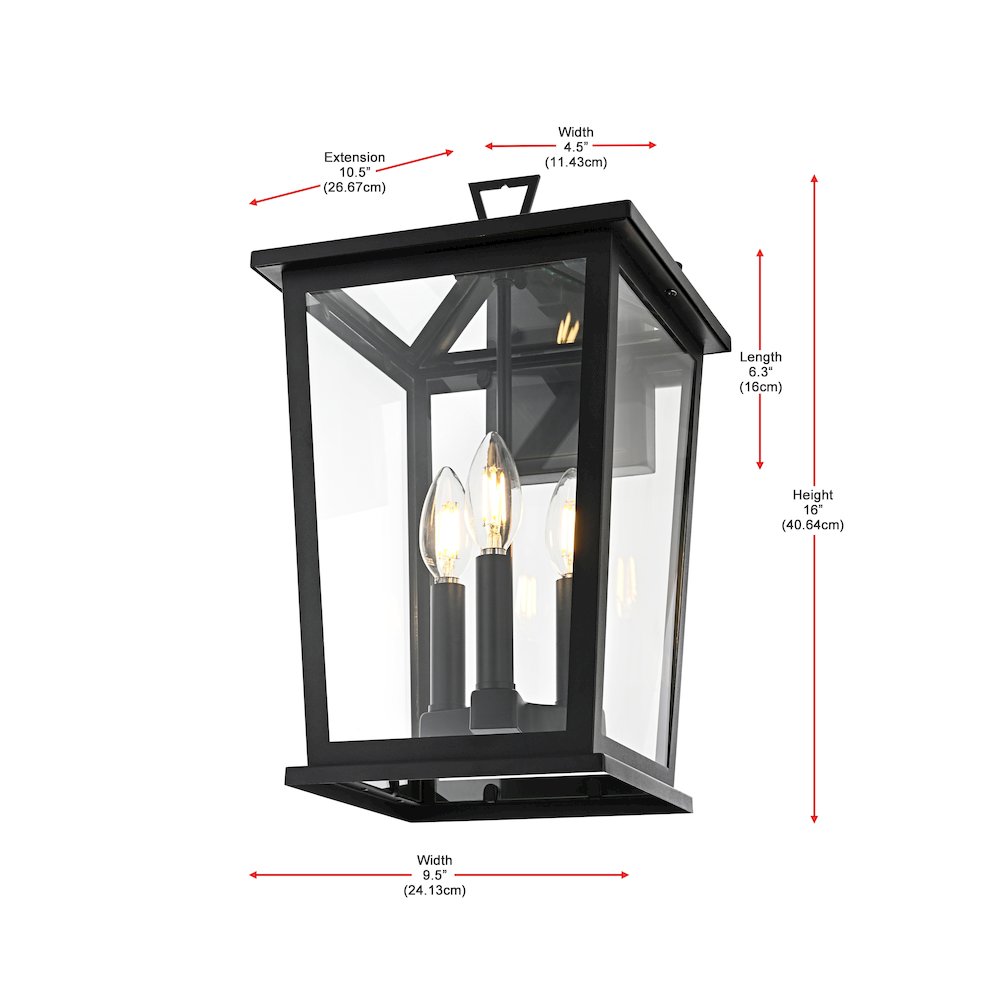Cayman 7 inch Outdoor Pendant in Black