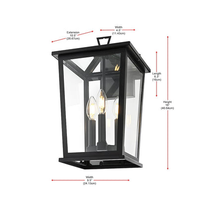 Cayman 7 inch Outdoor Pendant in Black