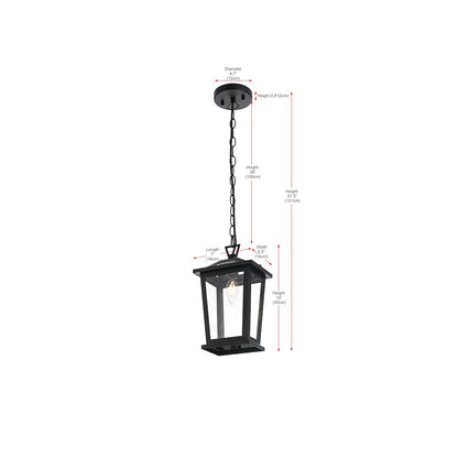 Berks 7 inch Outdoor Pendant in Black