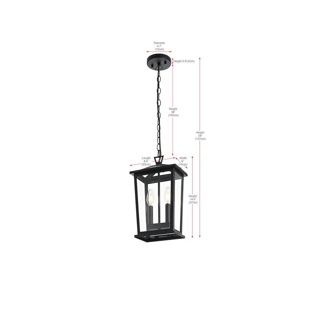 Berks 7 inch Outdoor Pendant in Black