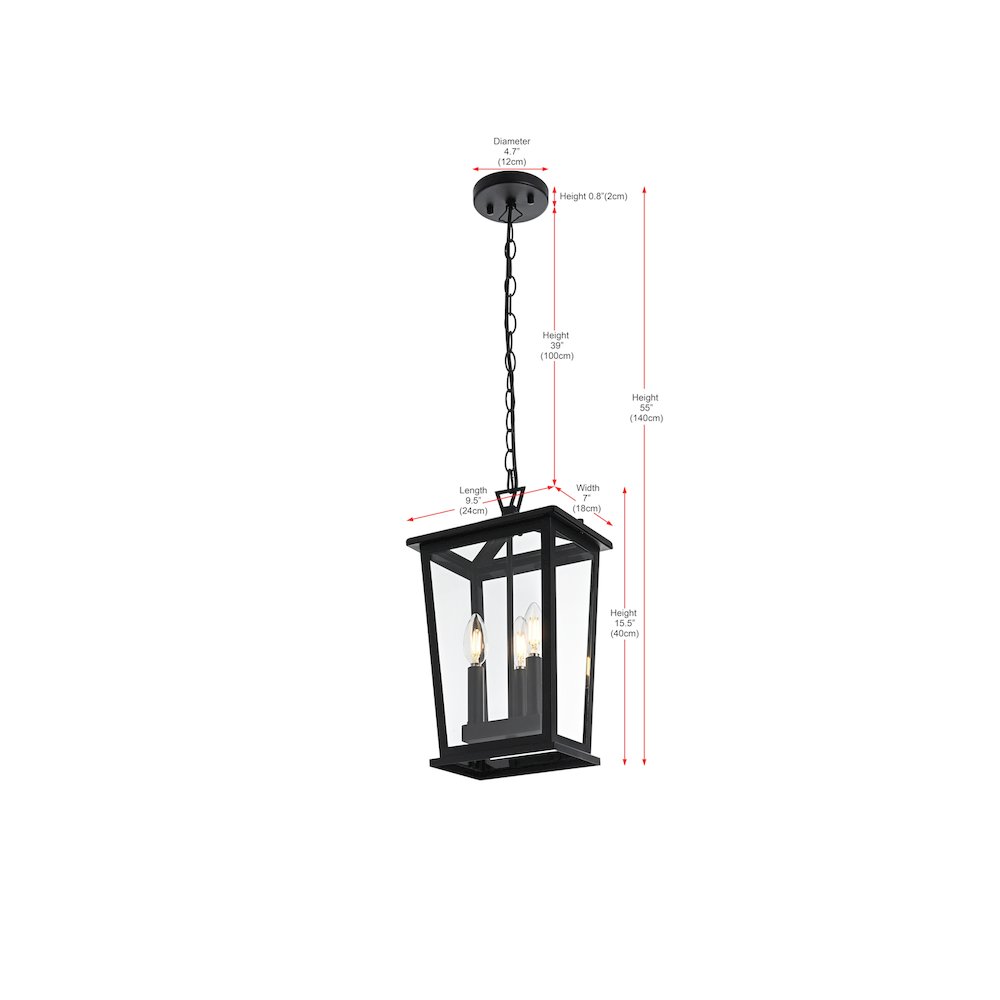Berks 7 inch Outdoor Pendant in Black