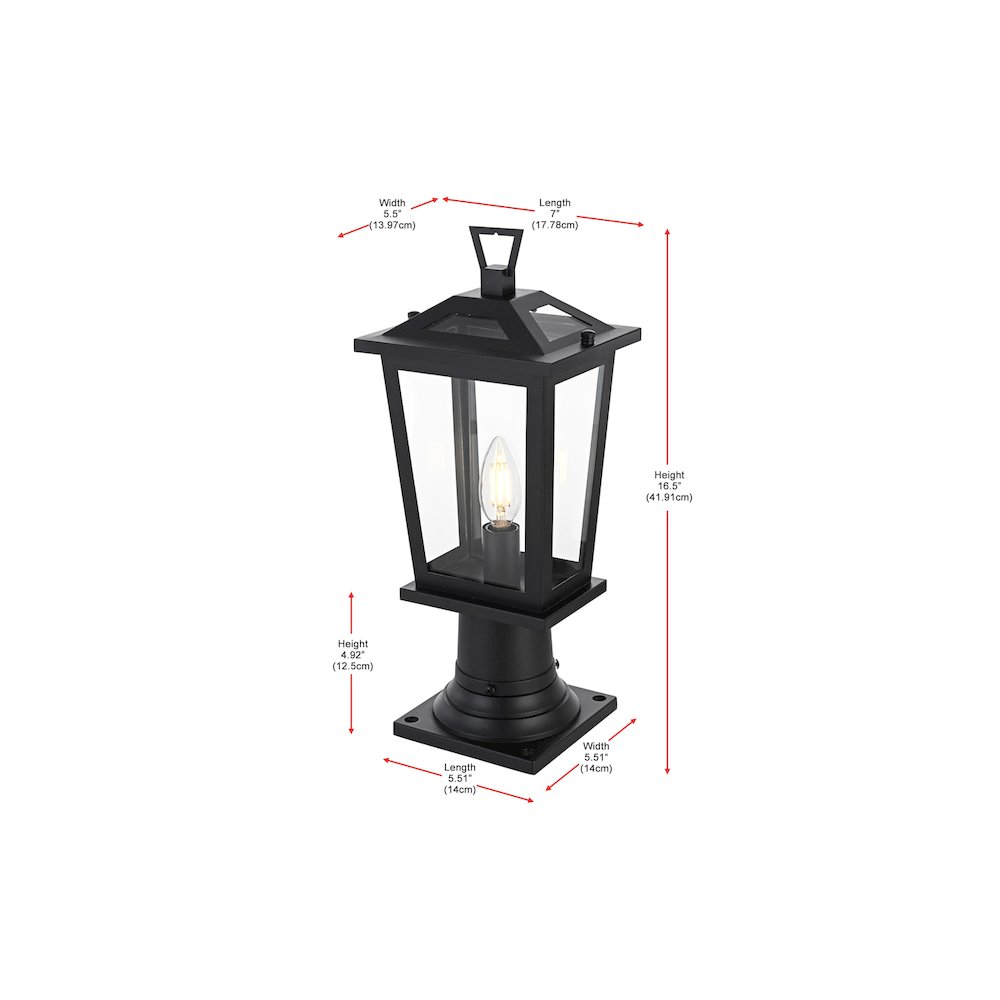 Berks 7 inch Outdoor Pendant in Black