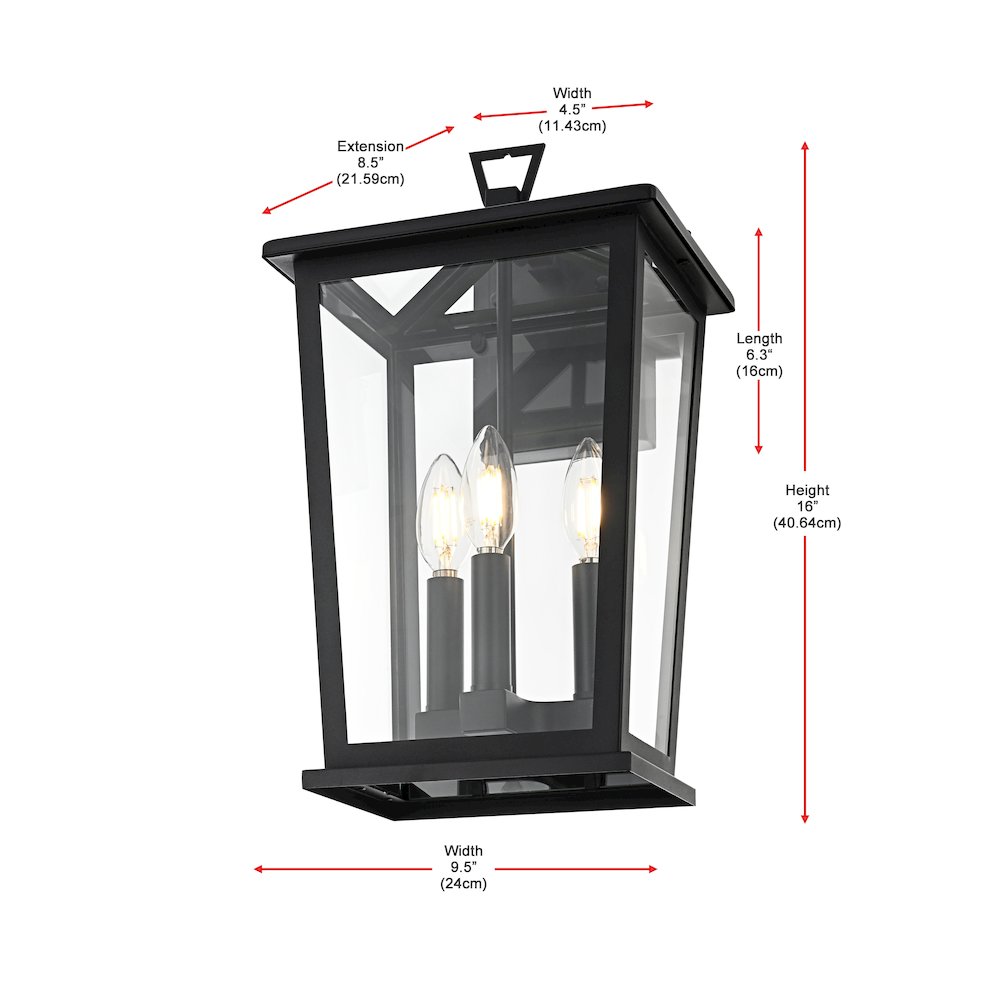 Berks 7 inch Outdoor Pendant in Black