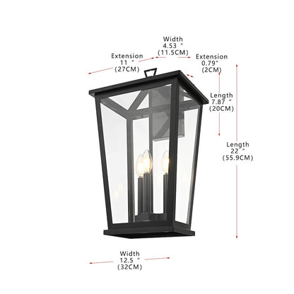 Berks 12.5 Inch Outdoor Wall Sconce In Black