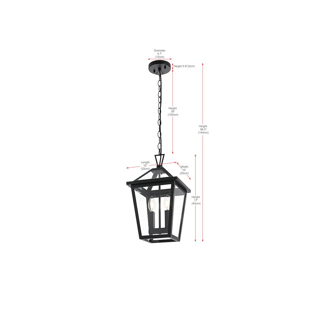 Frankford 7 inch Outdoor Pendant in Black