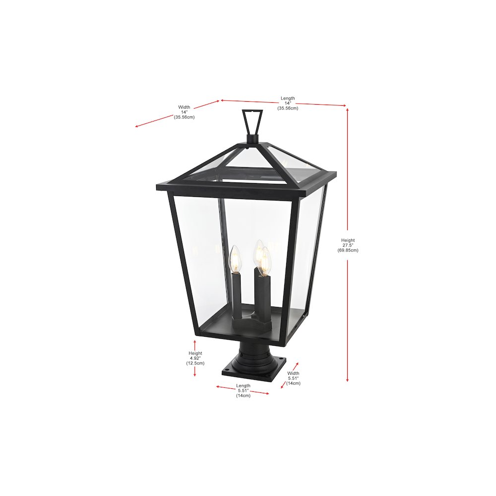 Oxford 7 inch Outdoor Pendant in Black