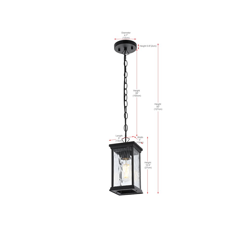 Mascher 7 inch Outdoor Pendant in Black