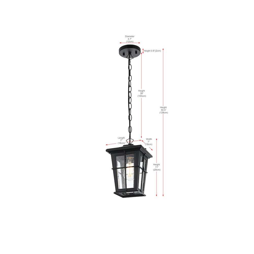 Bodine 7 inch Outdoor Pendant in Black