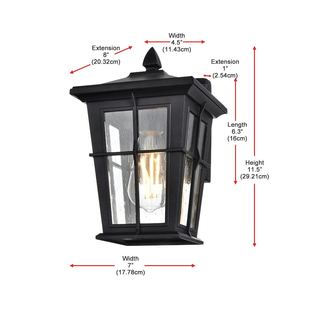Bodine 7 inch Outdoor Pendant in Black