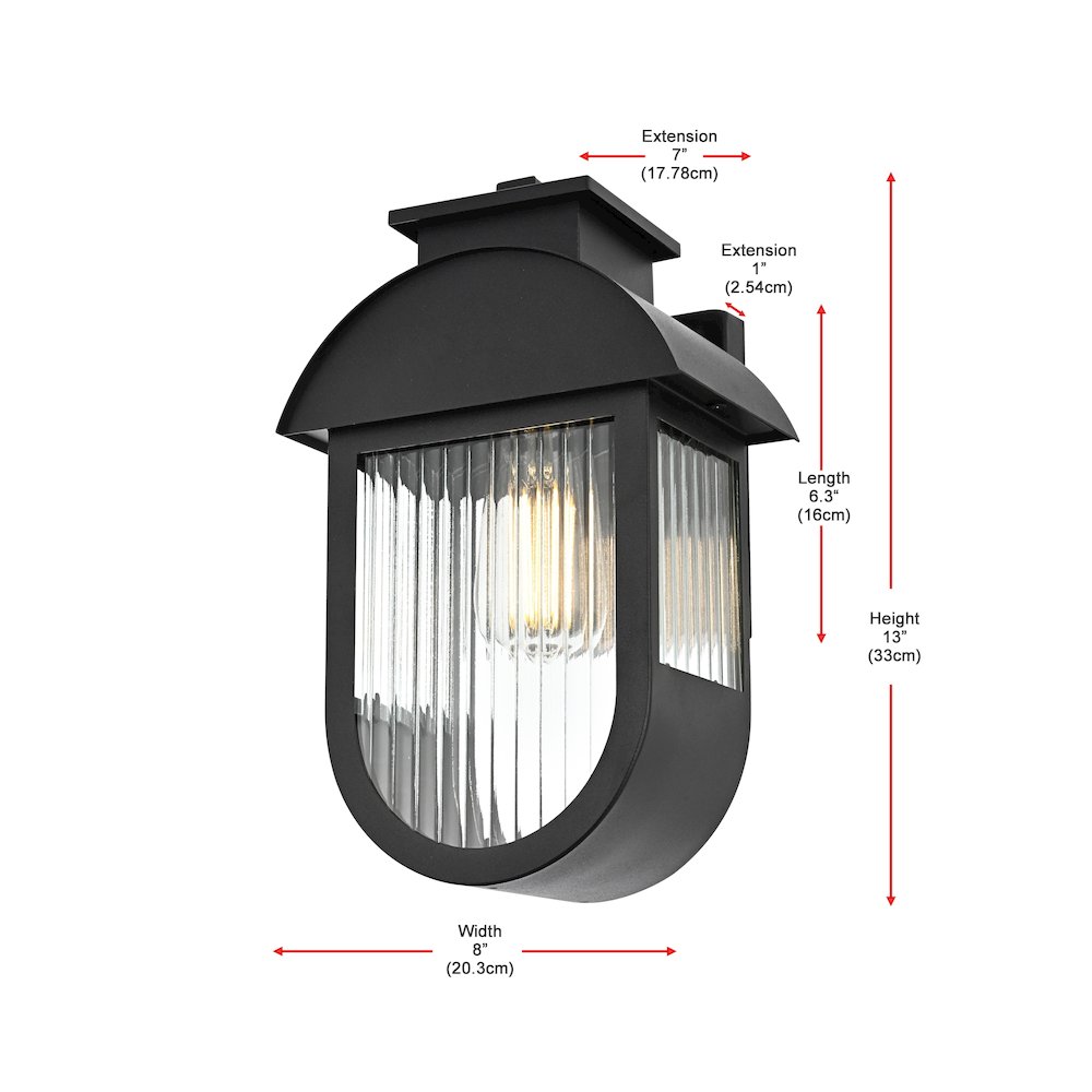 Albert 7 inch Outdoor Pendant in Black