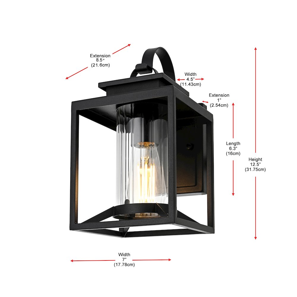 Witte 7 inch Outdoor Pendant in Black