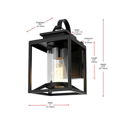 Witte 7 inch Outdoor Pendant in Black