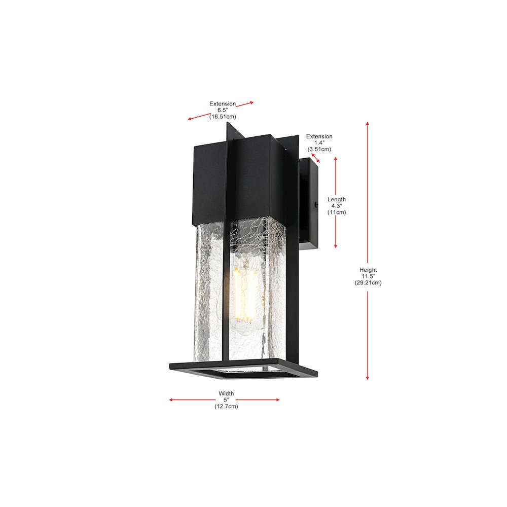 Janney 7 inch Outdoor Pendant in Black
