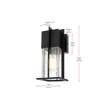 Janney 7 inch Outdoor Pendant in Black