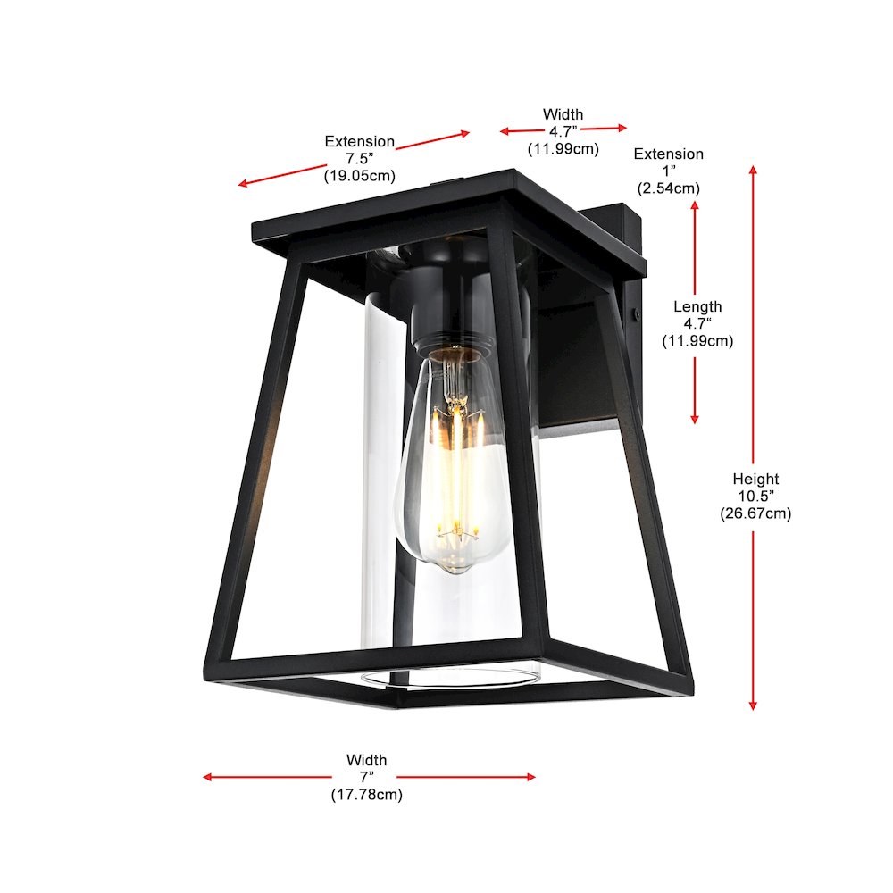 Lambert 7 inch Outdoor Pendant in Black